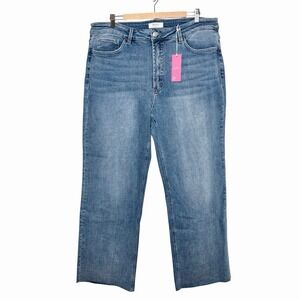 Moco Boutique Tummy Control Wide Leg Jeans Womens Size 22W Slimming High Rise